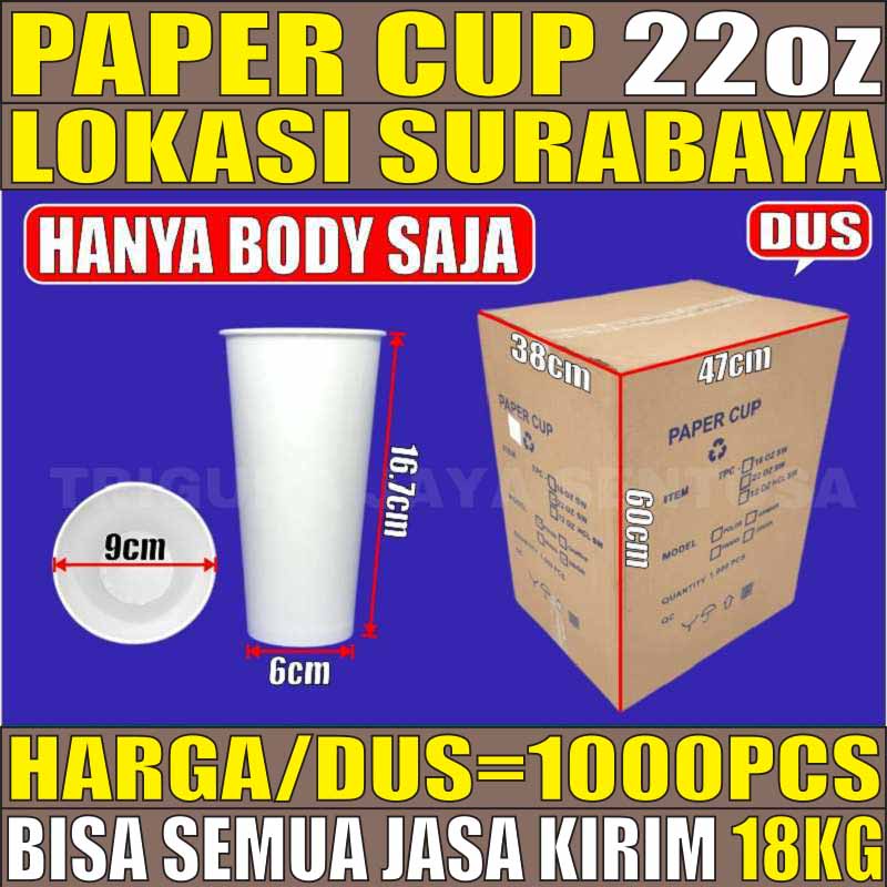 Paper Cup 22oz Dus Semua Jasa Kirim Ekspedisi Gelas Kertas 660ml Surabaya