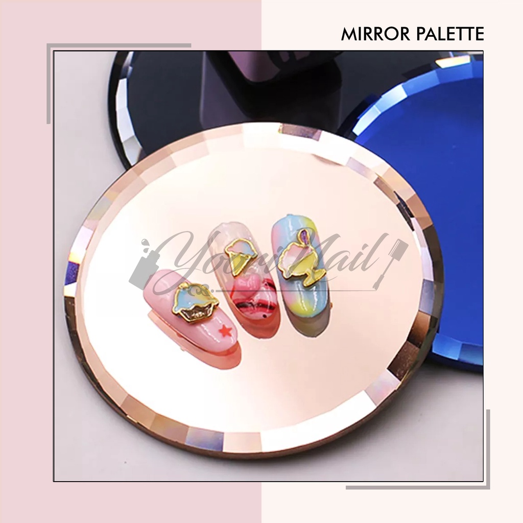 Mirror palette nail art palet mixing painting nail batu display kuku