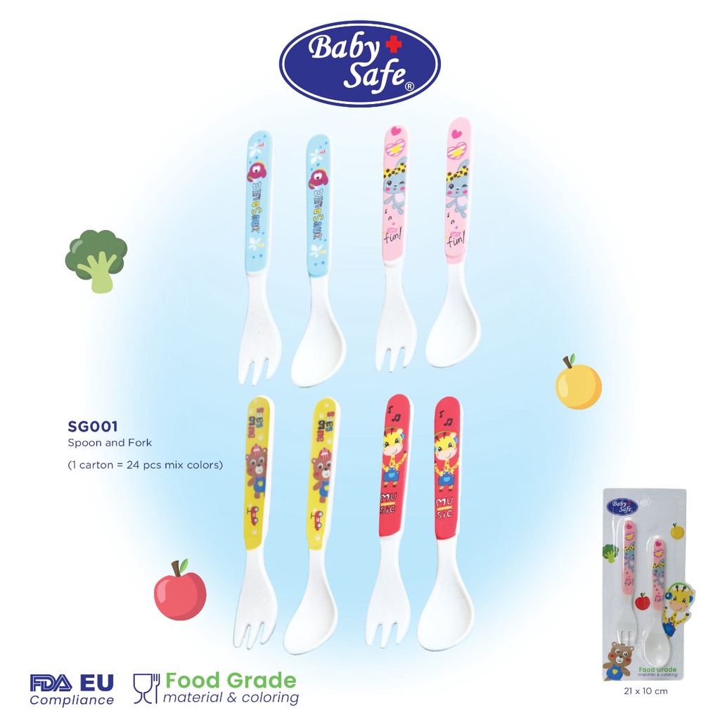 Baby Safe SG001 Spoon &amp; Fork - Sendok Garpu