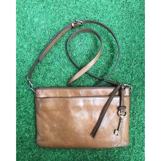 tas selempang fossil jadul vintage buyut coklat preloved second bekas