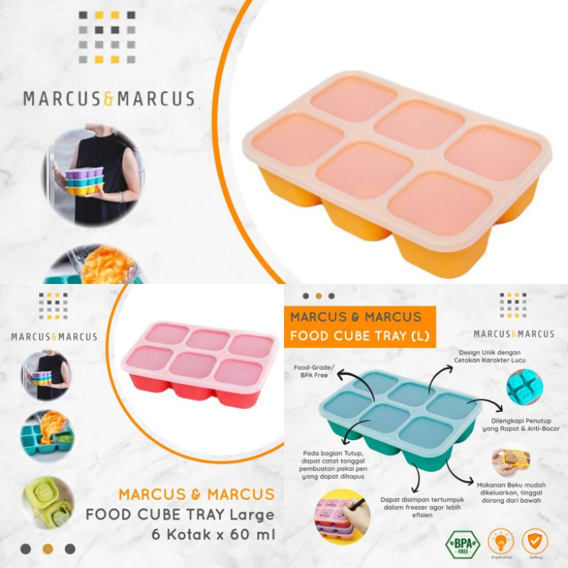 Marcus and Marcus Food Cube Tray Small 30ml 60ml, Wadah Container MPASI Marcus &amp; Marcus