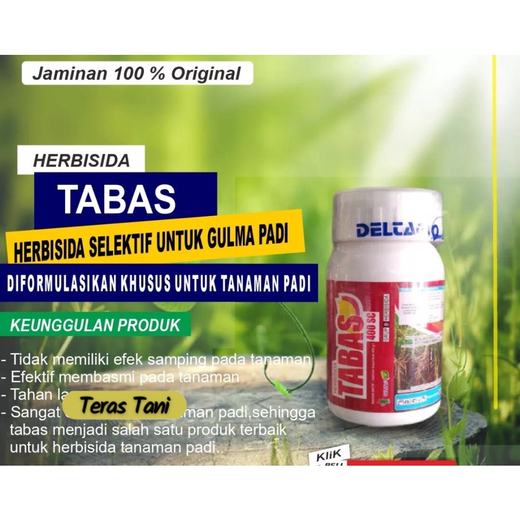 Tabas 50ml / Herbisida tabas 400sc 50ml pengendali gulma padi / obat rumput padi