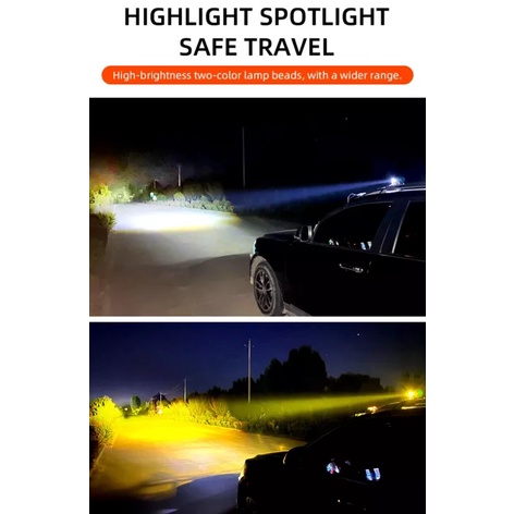 Lampu Tembak Sorot Motor LED Laser D2 Foglamp Mini Projie 20W Cree LED Putih muda kuning dan dua warna lainnya