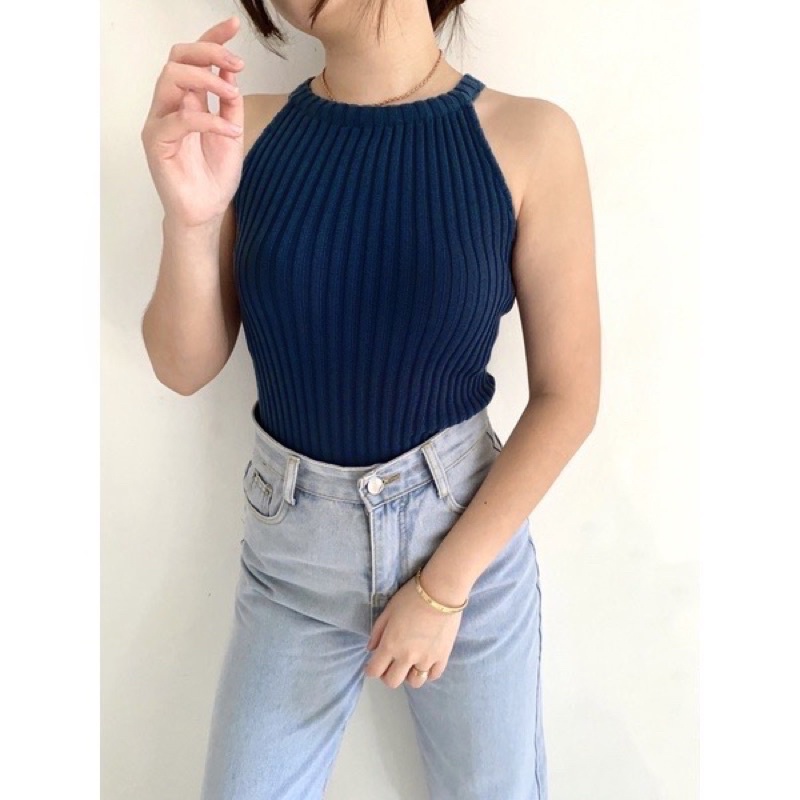 ava halter neck knit tanktop / halterneck tanktop