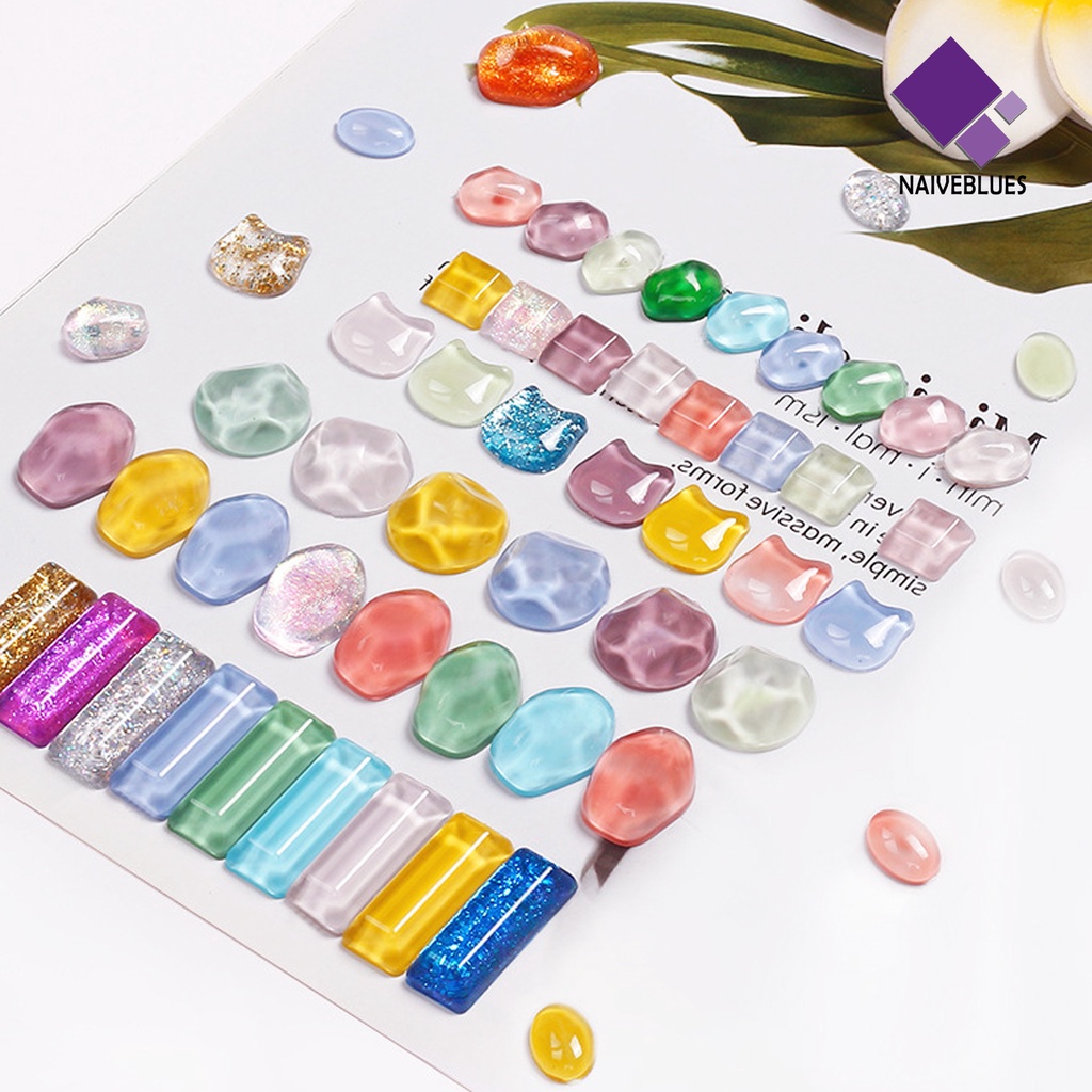 SWATCH Naiveblue &gt; 48Pcs / Set Kartu Display Warna Kutek Bentuk Asimetris Untuk Nail Art