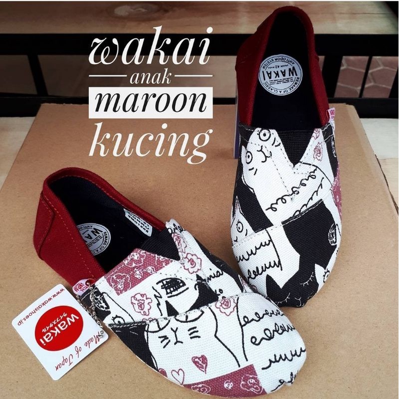 SEPATU SLIP ON ANAK WAKAI KUCING MARON TERBARU