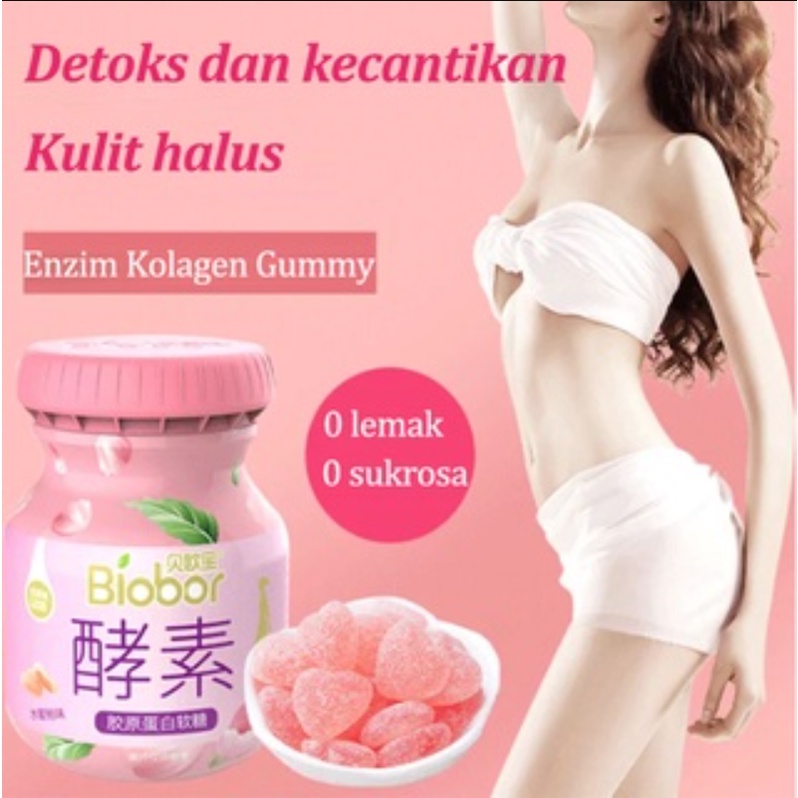 ⚡Beli 2 gratis 1⚡Panas Di Korea | Kolagen Enzim Gummy whitening anti aging terbaru | TERUJI HALAL 0 