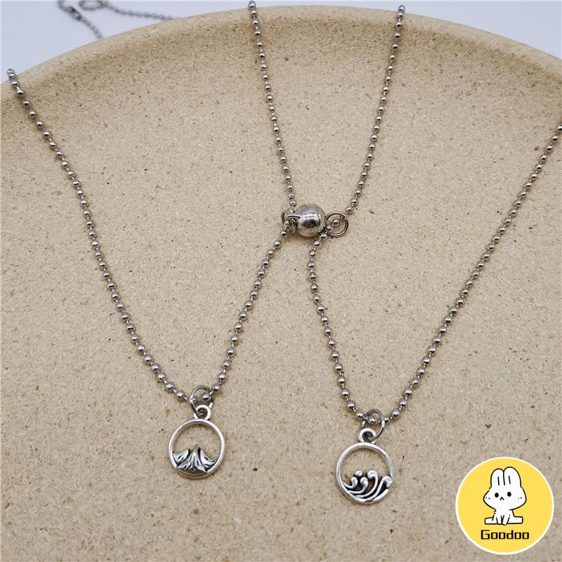 2 Pcs/set Fashion Satu Sama Lain Magnetik Pasangan Kalung Perhiasan Pria Dan Wanita Pasangan Hadiah Hari Valentine -Doo