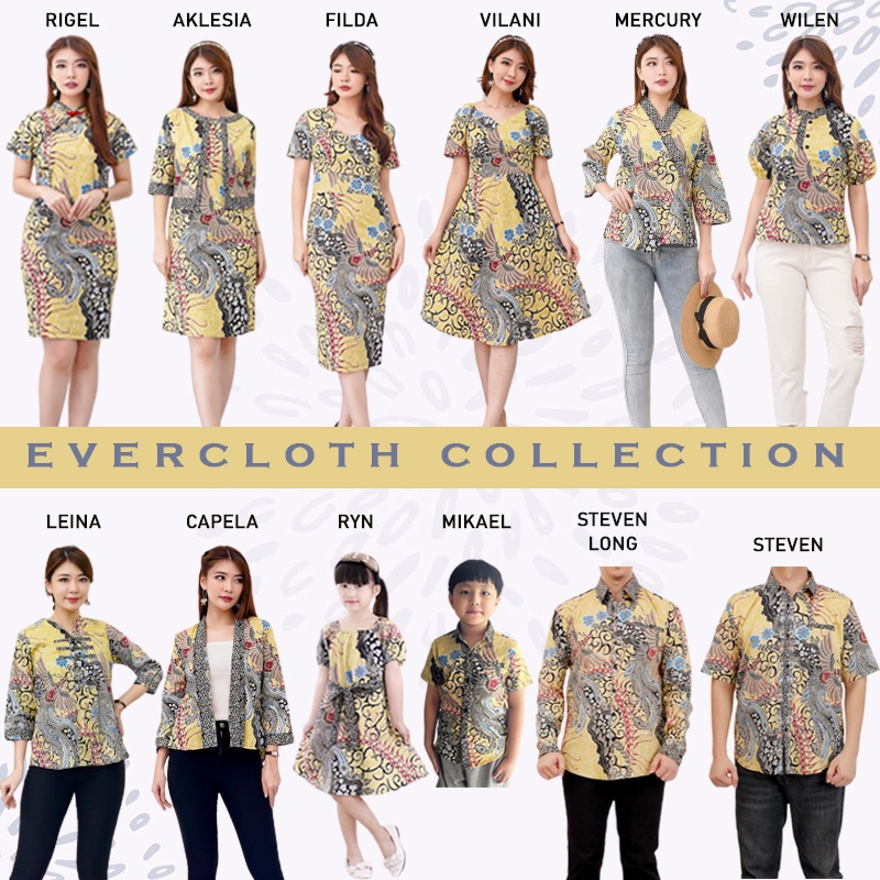 Evercloth Ryn / MIKAEL Kids Dress Batik Anak  Kemeja Ana Baju Batik Anak Couple Seragam Family