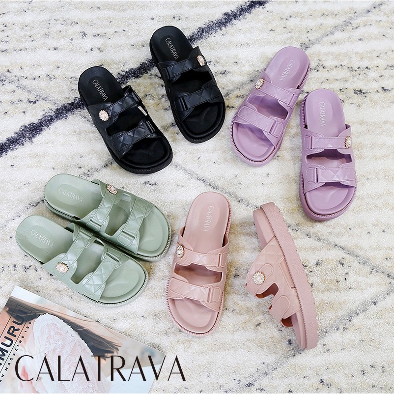 1604-2 [CALATRAVA] Sendal Jelly Sandal Wanita Rumahan Sandal Selop | Sandal Karet Slop | Sendal Pita Wanita | Sandal Tali | Sandal Bunga Wanita