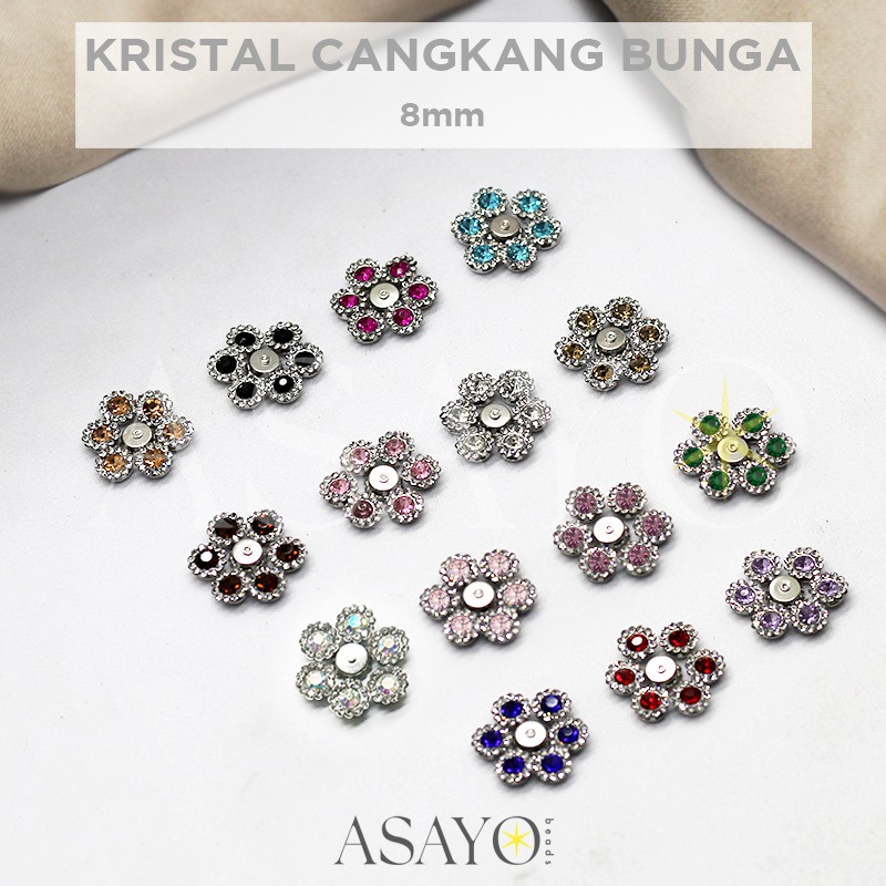 Jual Kristal Cangkang Bunga Mm Bulat Crystal Manik Gelang Jahit Pcs Shopee Indonesia