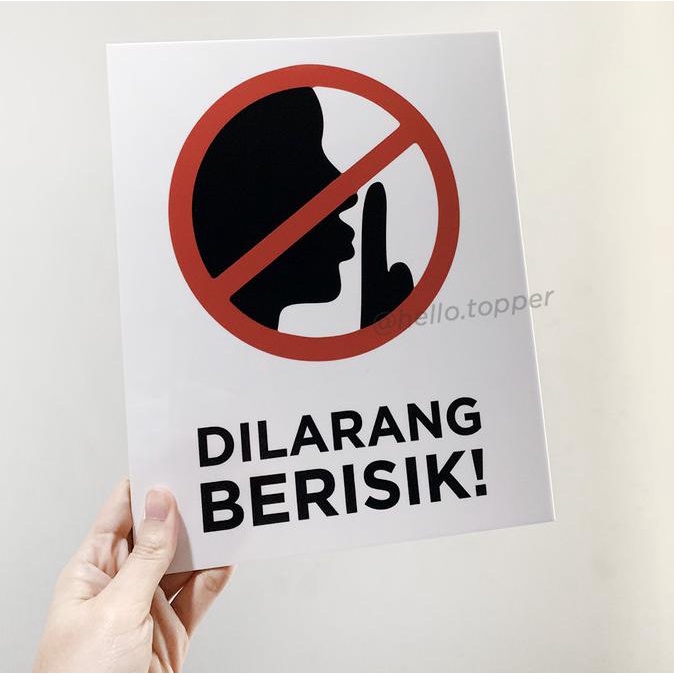 Jual Sign Board Akrilik Dilarang Berisik Uv Print Sign Acrylic Shopee