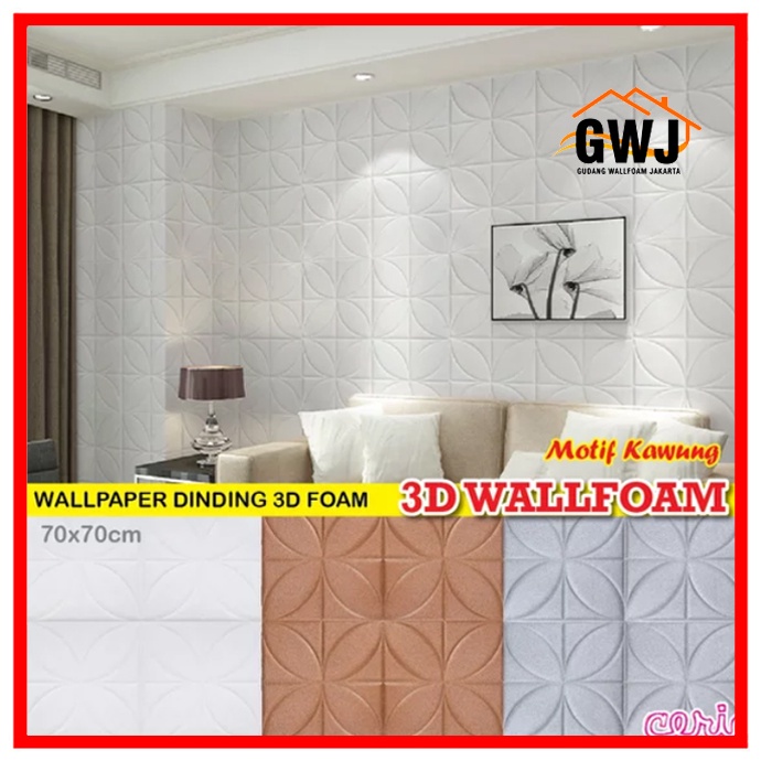 Wallpaper 3D motif Bunga Kawung 70x77cm
