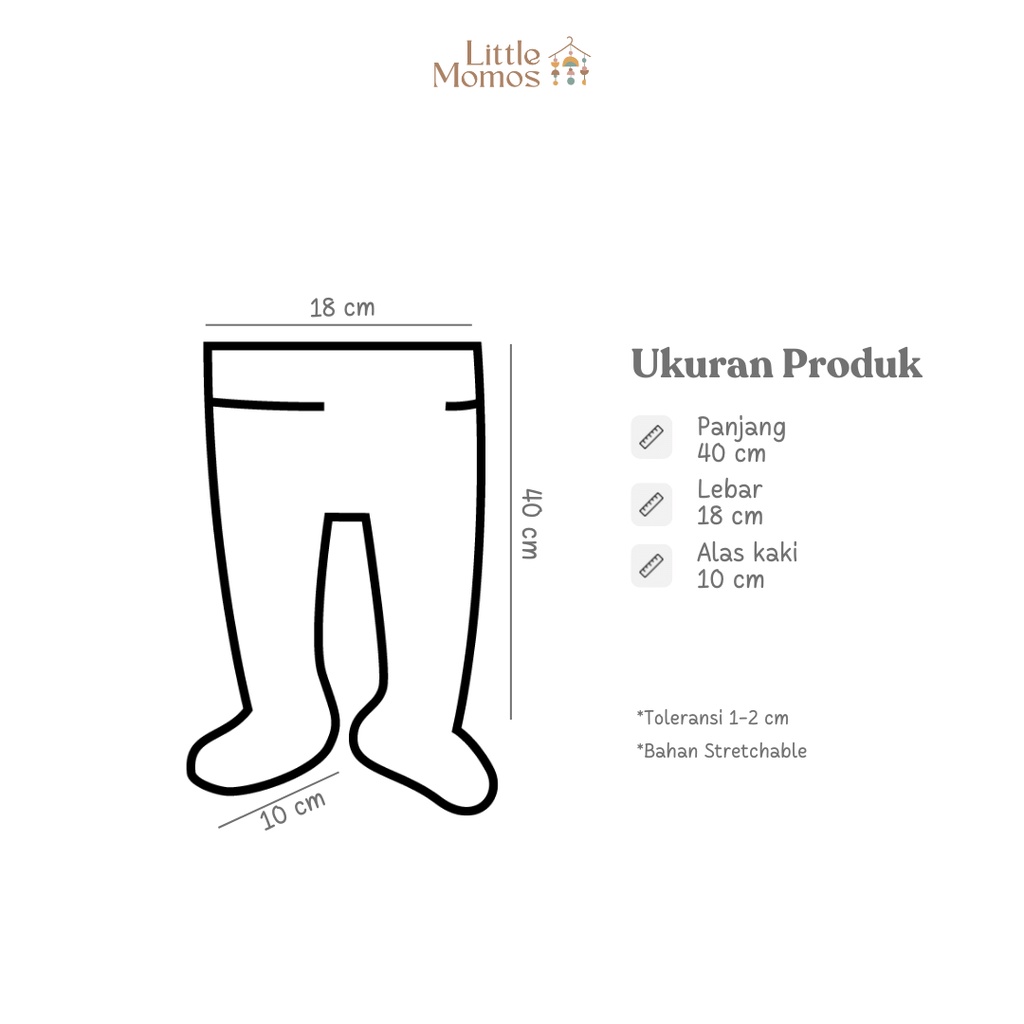 Little Momos Celana Legging Bayi Premium Polos 0-1 Tahun / Stocking Bayi / Celana Anak Bayi Perempuan