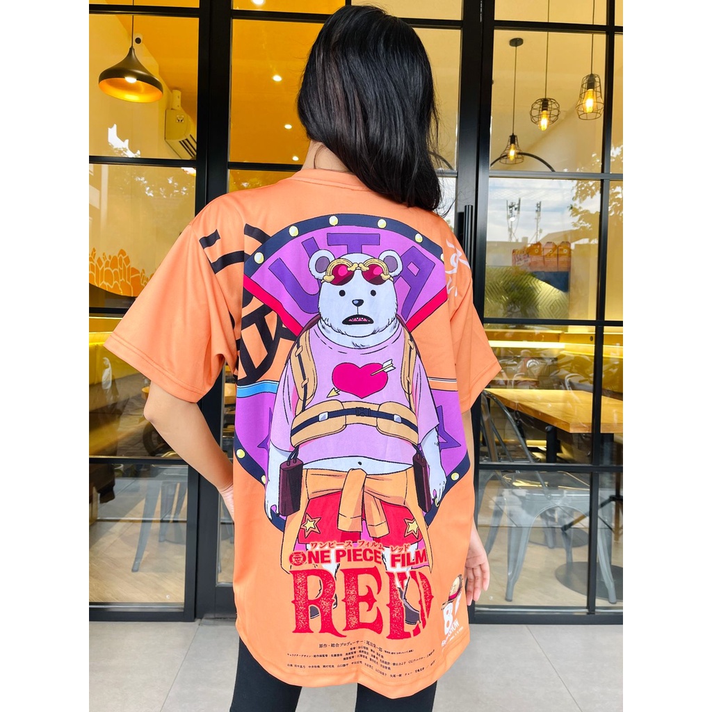 Tshirt Law Kuma Movie Red Fullprint Anime Manga One Piece Premium Unisex