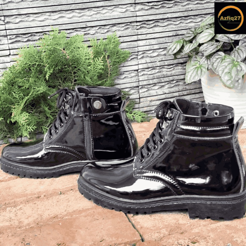 Sepatu Pdh Tni Polri Security Basarnas Mengkilap Model Terbaru Sol PVC GARUDA Azfiq27 #1