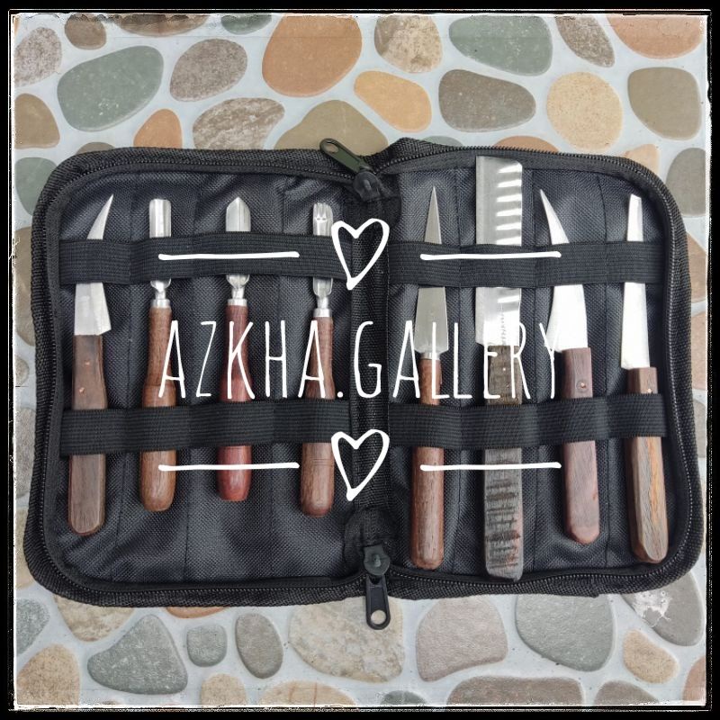 SET PISAU GARNISH UKIR BUAH DAN SAYUR + DOMPET