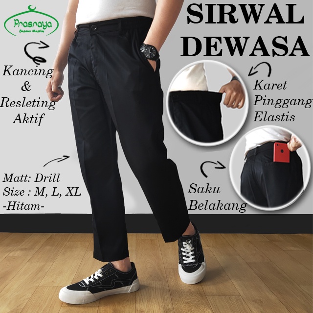Celana Sirwal Cingkrang Sholat Slim Fit Pria Muslim Chinos Semi Formal Pensil Dewasa Kantor Akhwat O