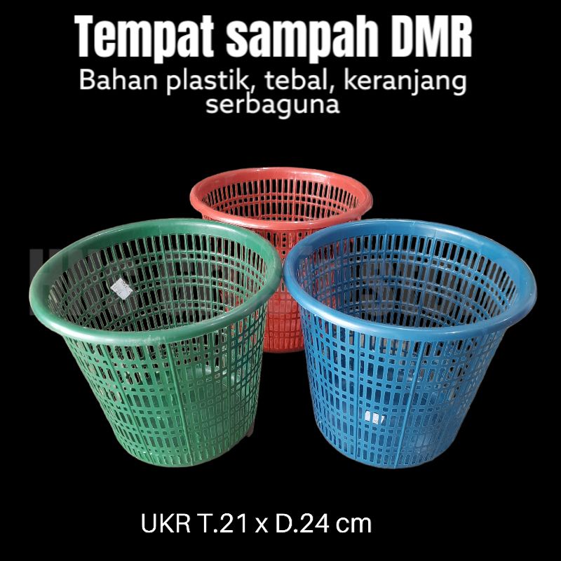 Keranjang sampah bulat DMR plastik kecil serbaguna grosir
