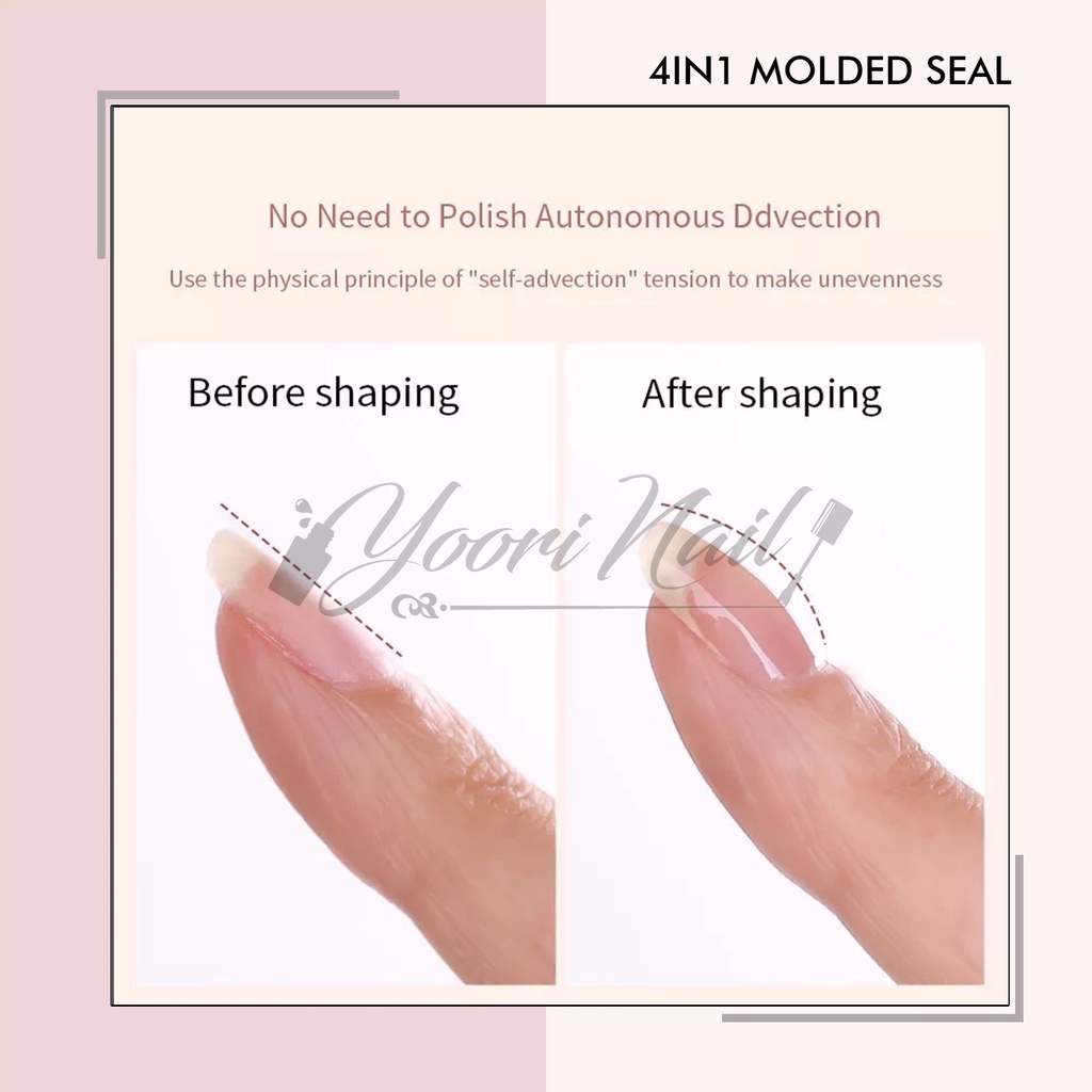 Molded seal 4in1 gel overlay nail repair gel molded seal 3d gel chrome