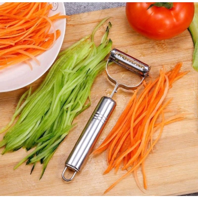 Alat Kupas Buah apel sayur wortel peeler 2in1 stainless steel