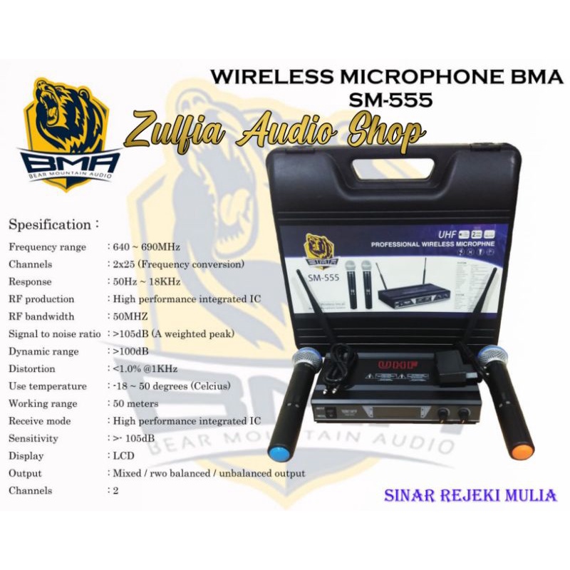 MIC WIRELESS BMA SM 555 MIK WERLES BMA UHF ORIGINAL