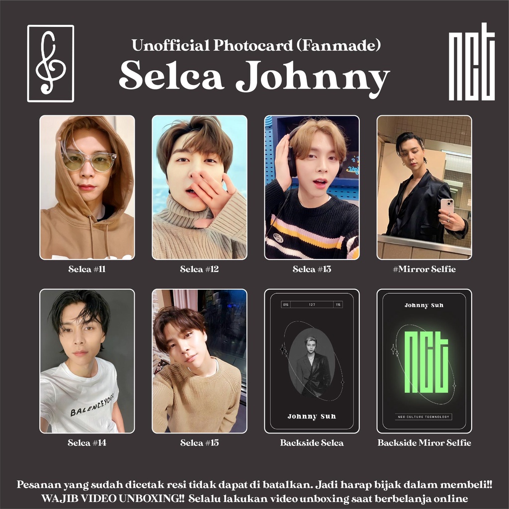 [SELCA NCT] PHOTOCARD JOHNNY MIRROR SELFIE FANMADE