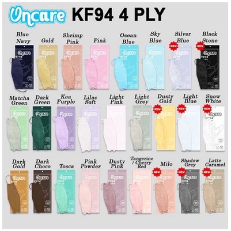 Masker kf94 ONCARE isi 10pcs 4ply masker kf94 dewasa / masker kf94 hitam