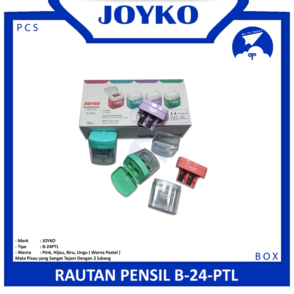 

Joyko Rautan Pensil - Sharpener B - 24 PTL Pastel - Box