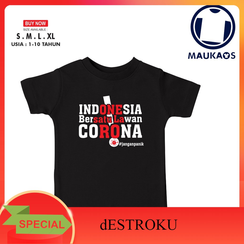 dESTROKU Kaos Anak Indonesia Lawan Corona Kaos Covid