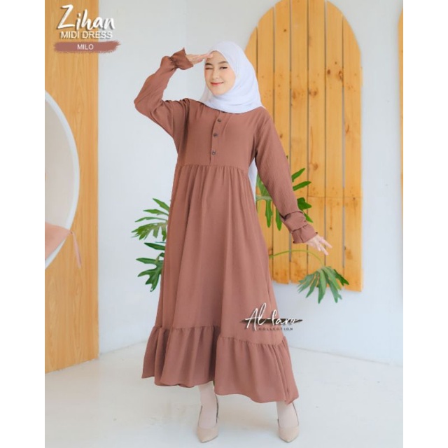 Zihan Midi Dress Ori Al Faro Collection/Long Tunik kringkel
