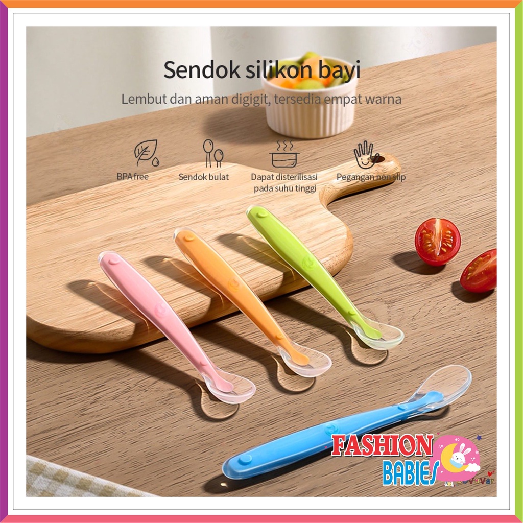 SENDOK SILICON TEETHER ALAT MAKAN BAYI | SENDOK SILICON FOOD GRADE ❤ Fashionbabies ❤