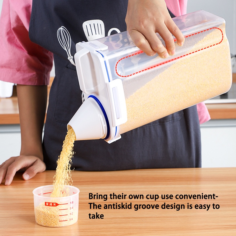 【2.5L】Toples Cereal/Rice Storage Jar/Botol Laundry Detergent Cereal Dry Food Dengan Cup