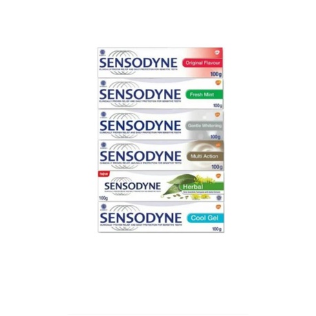 SENSODYNE Pasta gigi Original flavour,Fresh mint,Gentle whitening,Multi action,Herbal,Cool gel 100g dan 160g