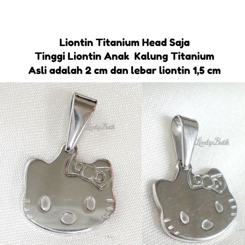 Lovelybutik - Kalung Titanium Anti Karat Cutie Head Kalung Anak Perempuan Ukuran 35 cm dan Liontin Titanium Head BONUS KOTAK PERHIASAN