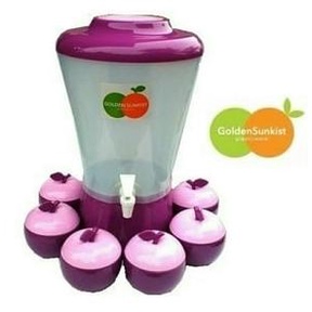 Dispenser Air Minum Set Gelas Apel Golden Sunkist Water Drink Jar