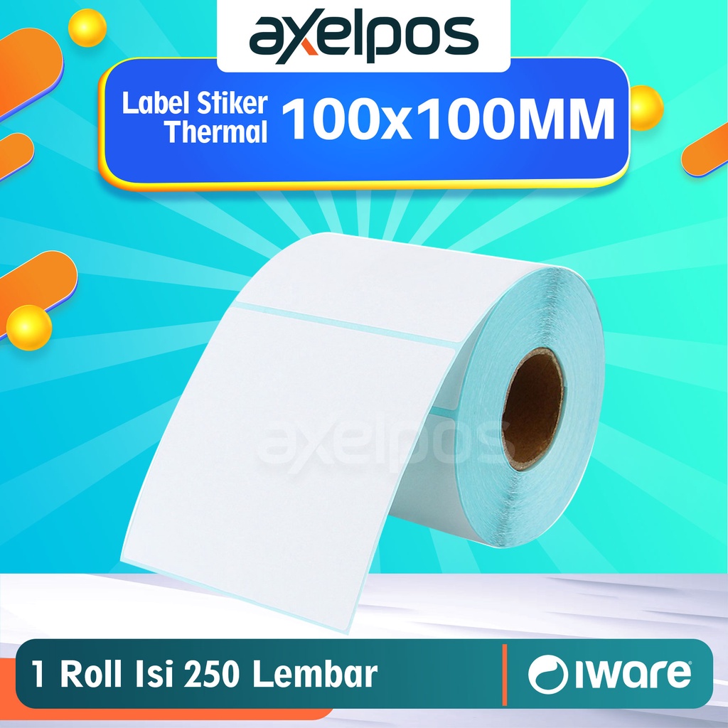 LABEL BARCODE 100 X 100 mm KERTAS STICKER DIRECT THERMAL 100x100 mm ISI 250