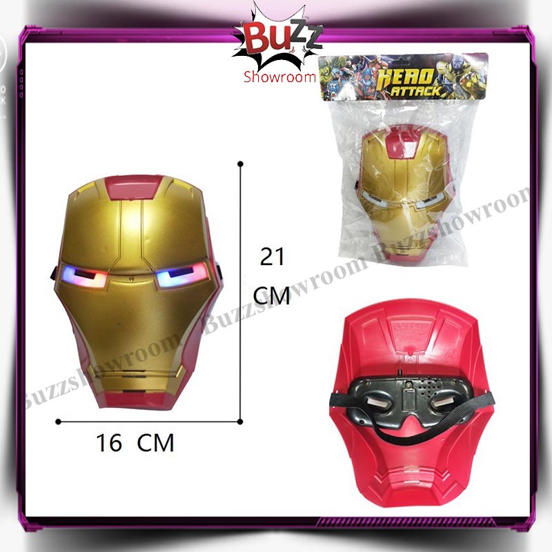 Topeng Anak Karakter Superhero Iron man LED Avengers Mainan