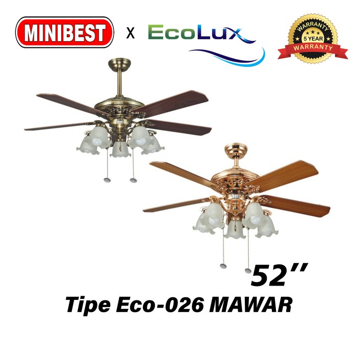 MB Kipas Angin Gantung Classic Ecolux tipe Eco-026 MAWAR