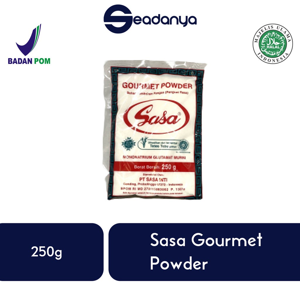 

Sasa Gourmet Powder Penguat Rasa Mononatrium Glutamat Murni 250g Penyedap Makanan - HALAL MUI & BPOM