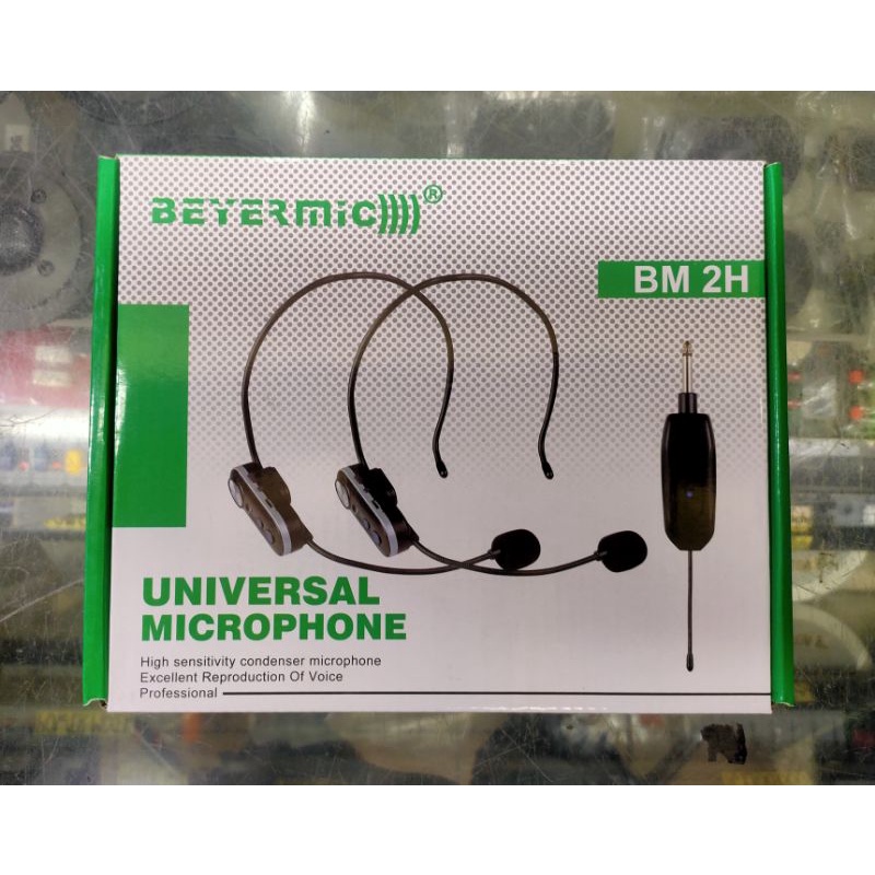 Mic Wireless Headset Clip On Beyermic BM2H / BM2C 2channel