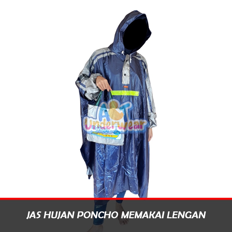 AT381-Jas Hujan Ponco Lengan Elmondo/Jas Hujan Kelelawar Dewasa/Mantel Hujan