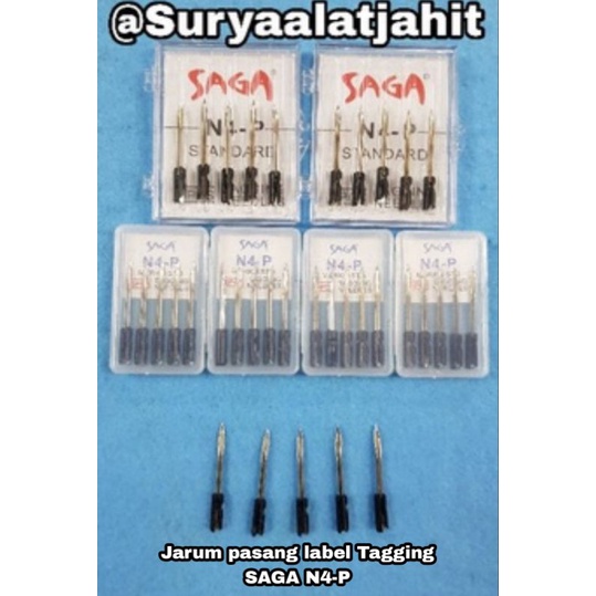 Jarum pasang label Tagging SAGA N4-P kwalitas bagus =rp.7.800/pcs