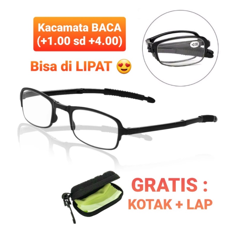 PROMO BELI 1 GRATIS 1 Kacamata Baca Plus Lipat untuk Rabun Dekat Pria Wanita