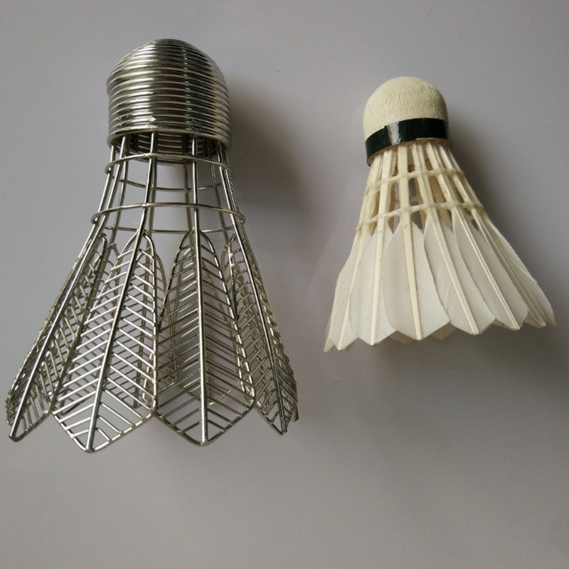 Kotak Penyimpanan Pena Bentuk Badminton Bahan Stainless Steel Untuk Meja