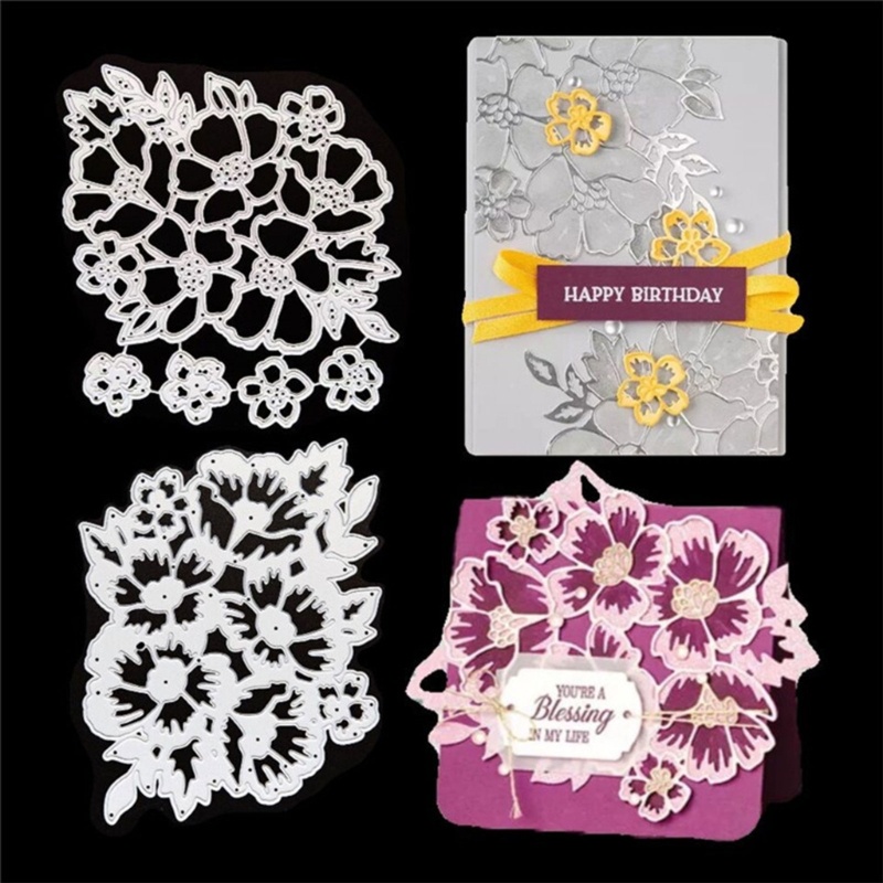 Cetakan Stensil Cutting Dies Motif Daun Bunga Bahan Metal Untuk Scrapbook / Craft DIY / Embossing
