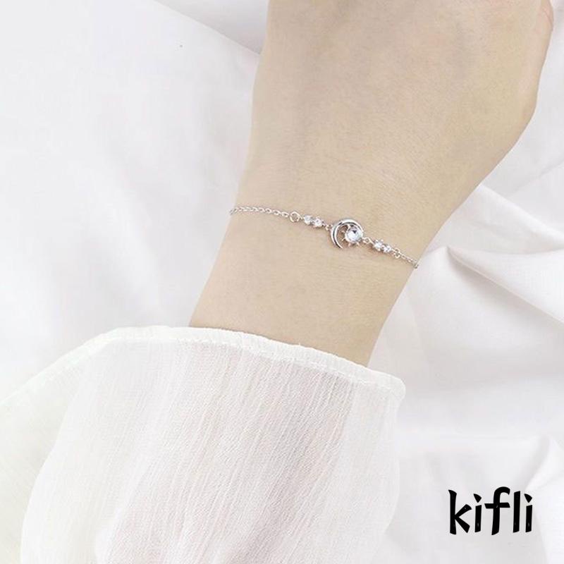 Fantasy Seven Stars Gelang Tangan Rantai Fashion Aksen Bulan Sabit Untuk Pasangan / Pria / Wanita (KD)