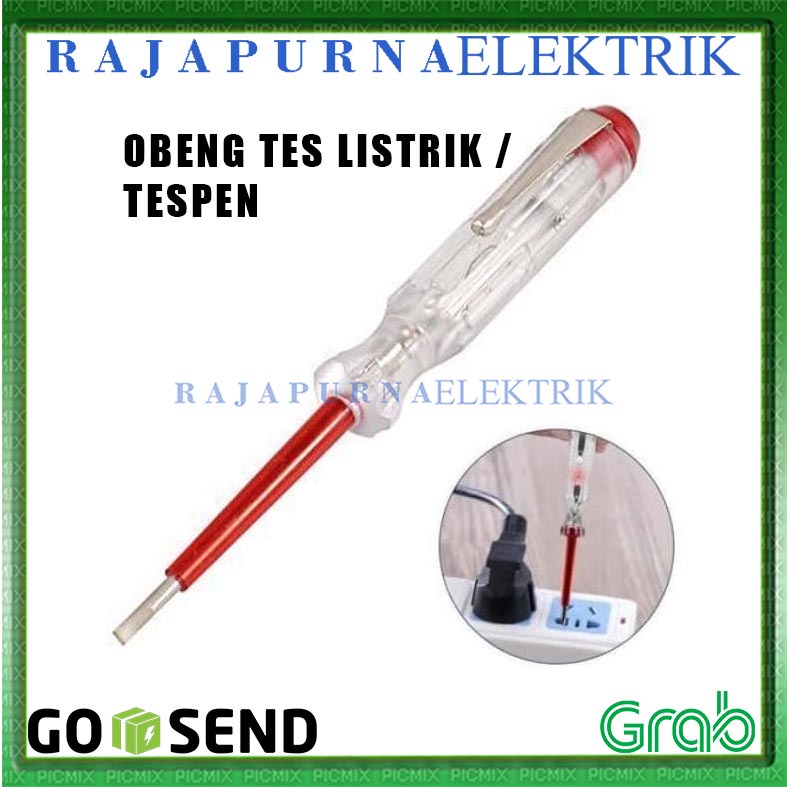 OBENG TESPEN TEST PEN LISTRIK SINSEKI MERAH LAMPU TESTPEN