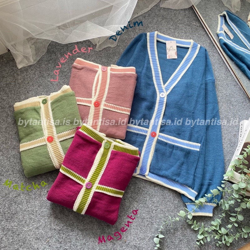 CARDIGAN RAJUT CANDY KOREAN STYLE POCKET KANCING BERWARNA