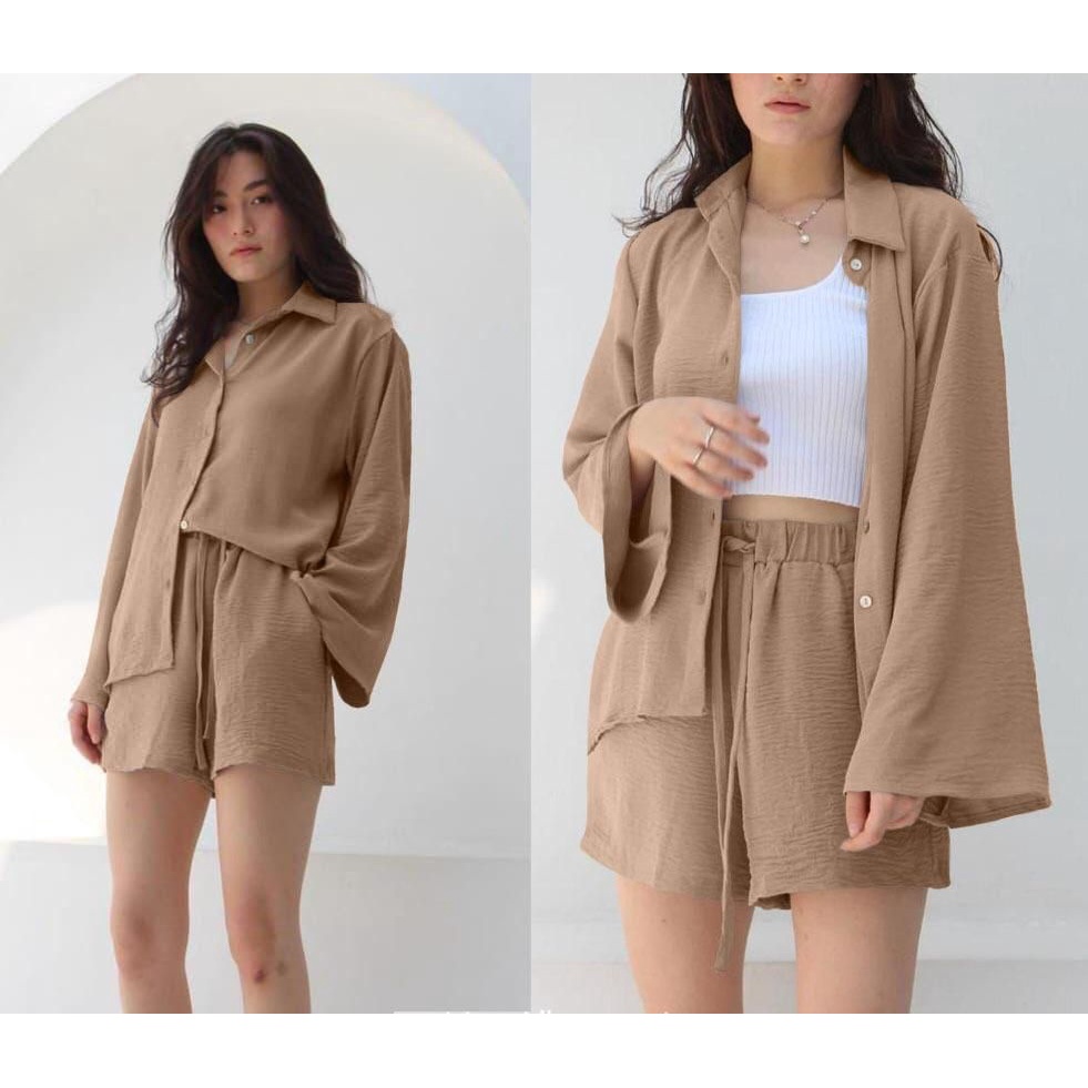 Setelan Somain - Setelan Casual Perempuan - Setelan Linen Terbaru - Blouse Wanita